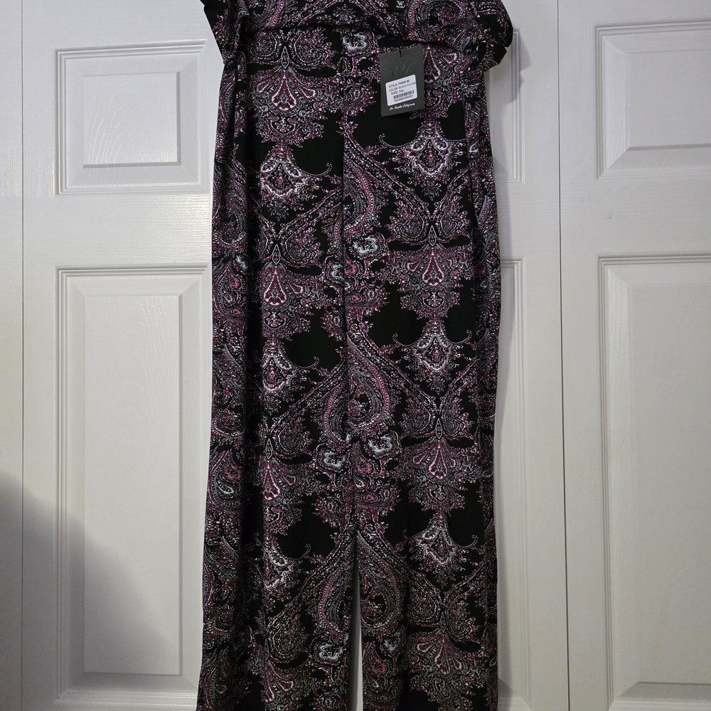 White Mark Black and Pink Wide Leg Jumpsuit